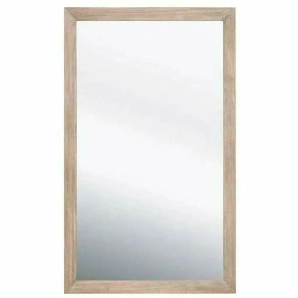 Rectangle Bevel Floor Mirror Natural Gray Acacia-Floor Mirrors-Essentials For Living-LOOMLAN