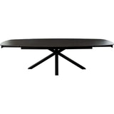 Onyx Rectangle Extension Dining Table with Black Ceramic Glass Top & Black Metal Leg Dining Tables LOOMLAN By Diamond Sofa