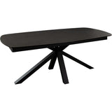 Onyx Rectangle Extension Dining Table with Black Ceramic Glass Top & Black Metal Leg Dining Tables LOOMLAN By Diamond Sofa