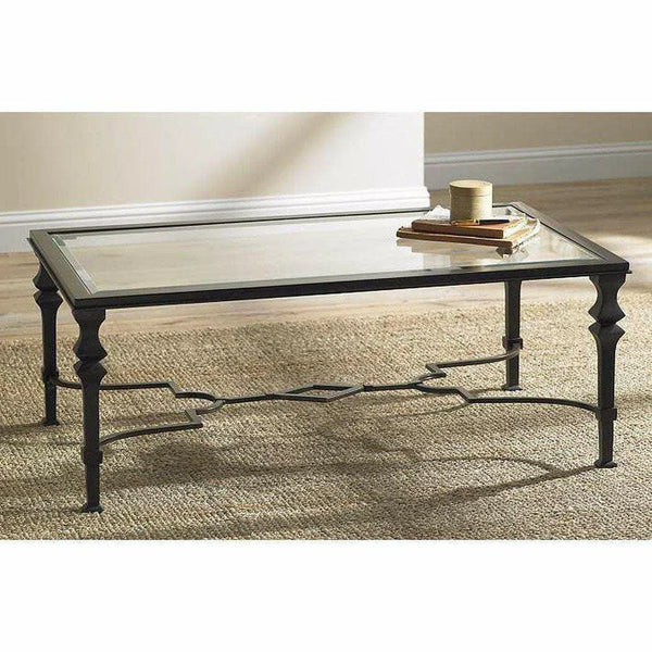 Rectangular Glass Coffee Table Silver Coffee Tables LOOMLAN By Bassett Mirror