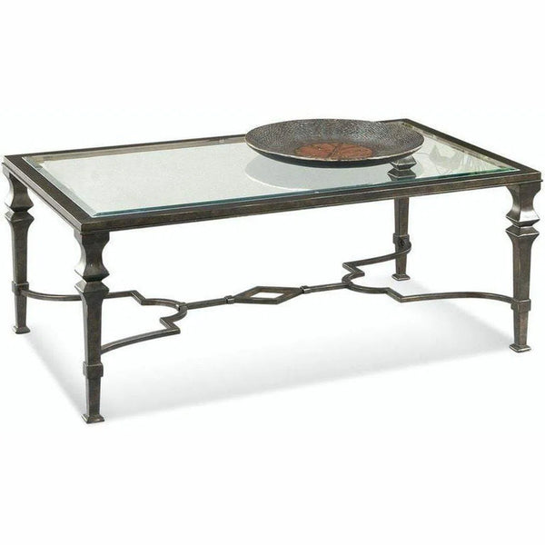 Rectangular Glass Coffee Table Silver Coffee Tables LOOMLAN By Bassett Mirror