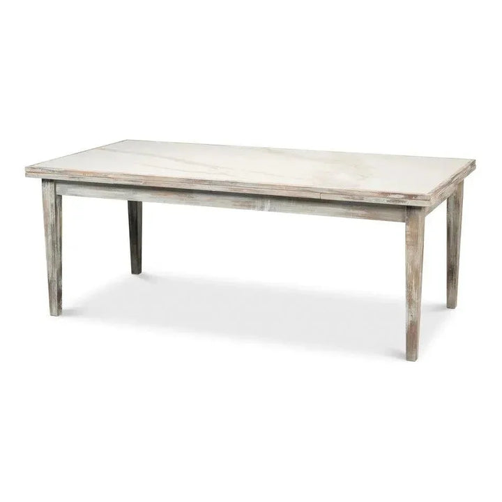 Rectangular Grey Extension Dining Table Seats 10 People-Dining Tables-Sarreid-LOOMLAN