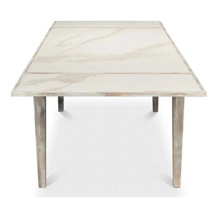 Rectangular Grey Extension Dining Table Seats 10 People-Dining Tables-Sarreid-LOOMLAN