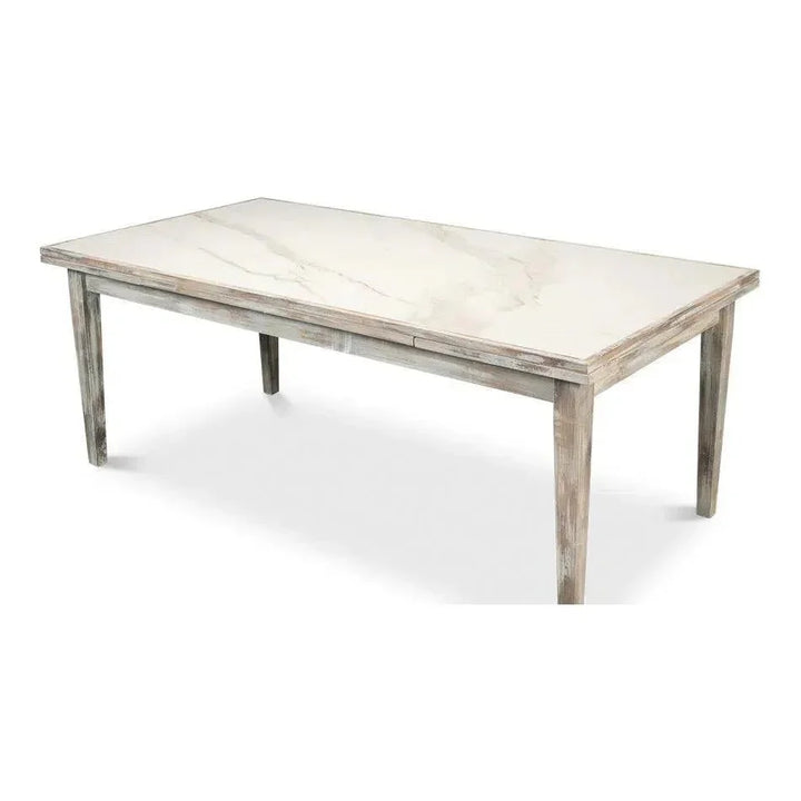 Rectangular Grey Extension Dining Table Seats 10 People-Dining Tables-Sarreid-LOOMLAN