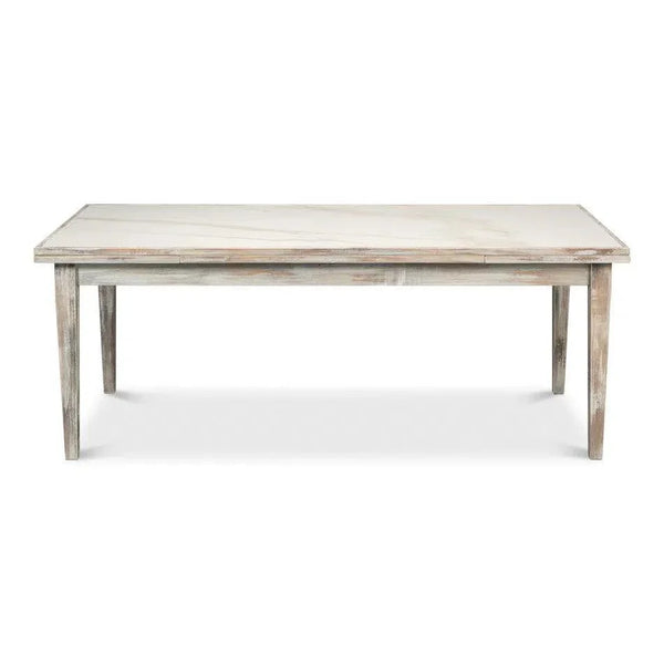 Rectangular Grey Extension Dining Table Seats 10 People-Dining Tables-Sarreid-LOOMLAN