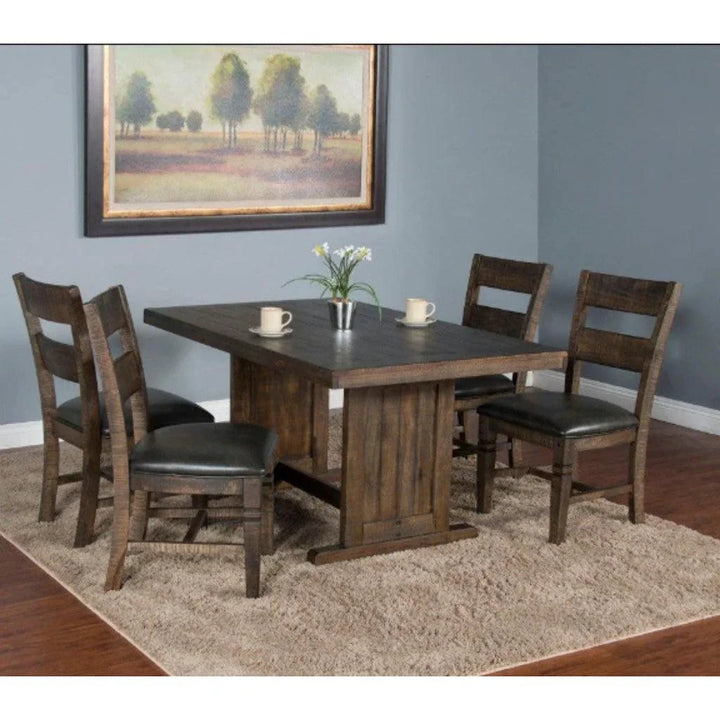 Rectangular Kitchen Table Set 4 Dining Chairs - LOOMLAN