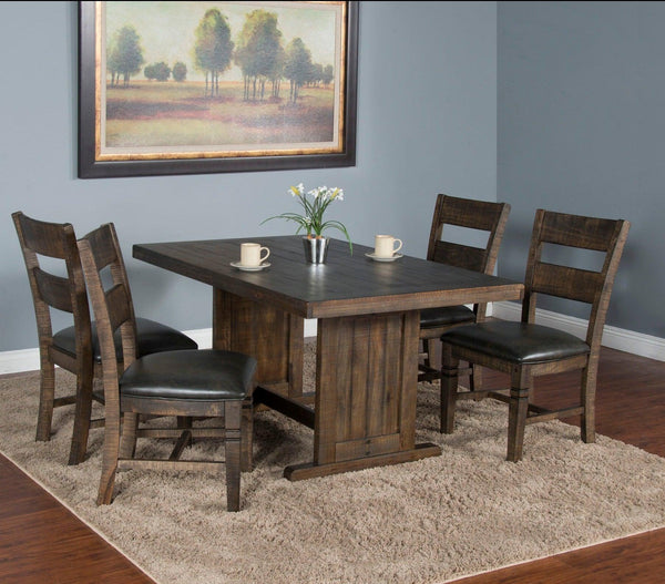 Rectangular Kitchen Table Set with 4 Ladderback Dining Chairs Dining Table Sets LOOMLAN By Sunny D
