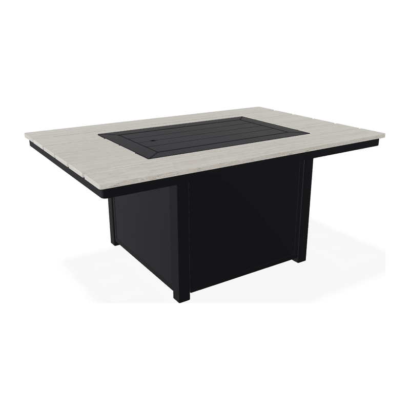 Rectangular Polymer Chat Height Fire Table-Outdoor Fire Tables-Telescope-LOOMLAN