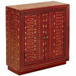 Red & Gold 2 Door Accent Cabinet