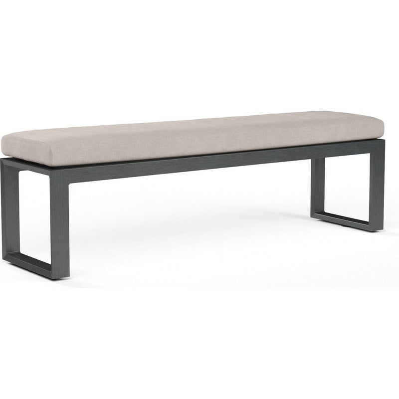 Redondo Sunbrella Outdoor Dining Bench-Outdoor Benches-Sunset West-Canvas Natural-LOOMLAN