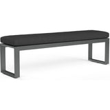 Redondo Sunbrella Outdoor Dining Bench-Outdoor Benches-Sunset West-Spectrum Carbon-LOOMLAN