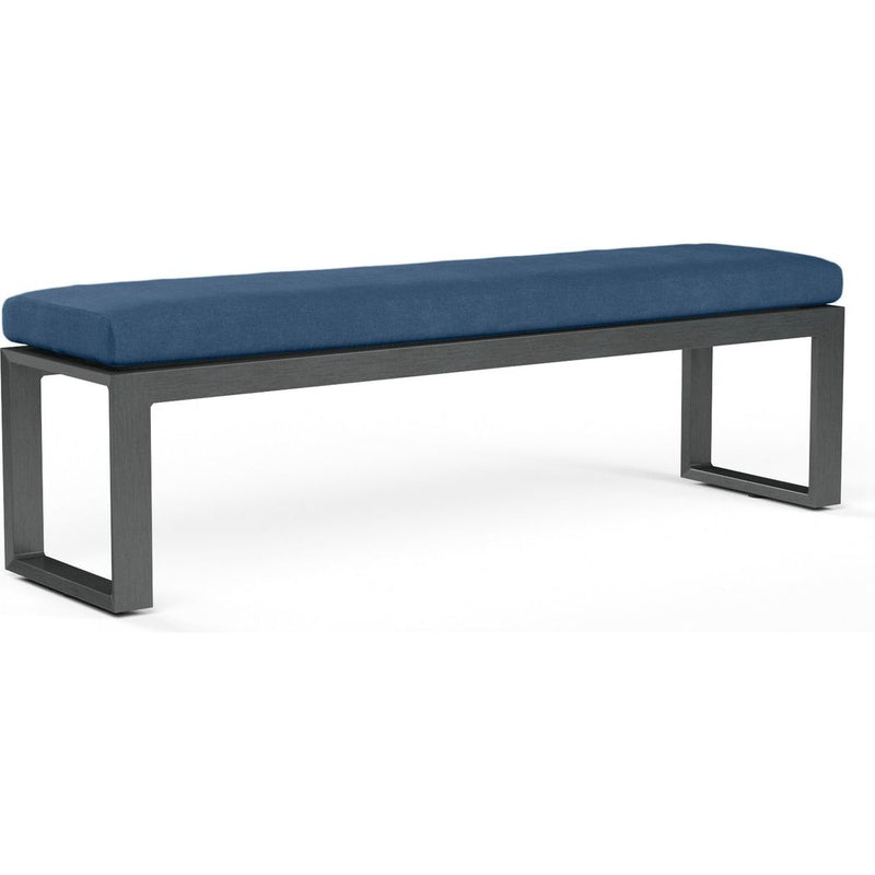 Redondo Sunbrella Outdoor Dining Bench-Outdoor Benches-Sunset West-Spectrum Indigo-LOOMLAN