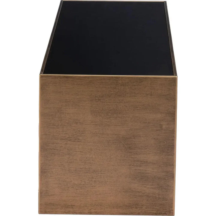 Reed Glass & Black Steel Rectangular Coffee Table - LOOMLAN - Zuo Modern - Coffee Tables