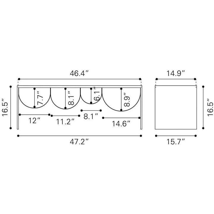Reed Glass & Black Steel Rectangular Coffee Table - LOOMLAN - Zuo Modern - Coffee Tables