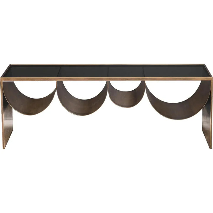 Reed Glass & Black Steel Rectangular Coffee Table - LOOMLAN - Zuo Modern - Coffee Tables