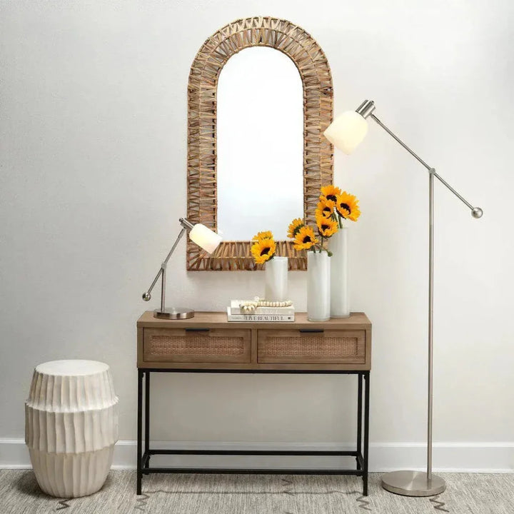 Reed Rattan Console Table Drawers Coastal Life - LOOMLAN - Jamie Young - Console Tables