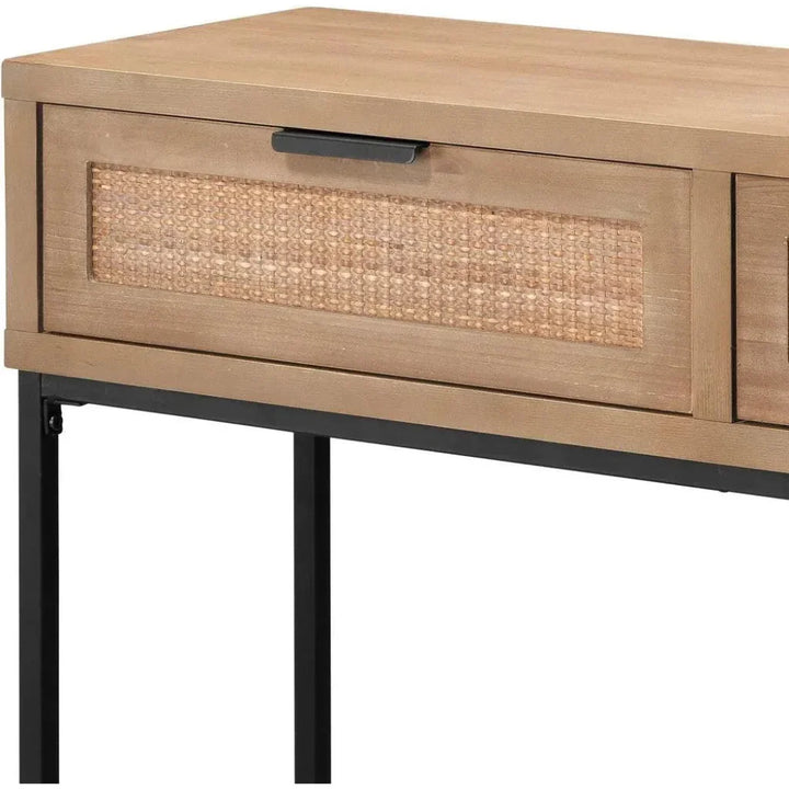 Reed Rattan Console Table Drawers Coastal Life - LOOMLAN - Jamie Young - Console Tables