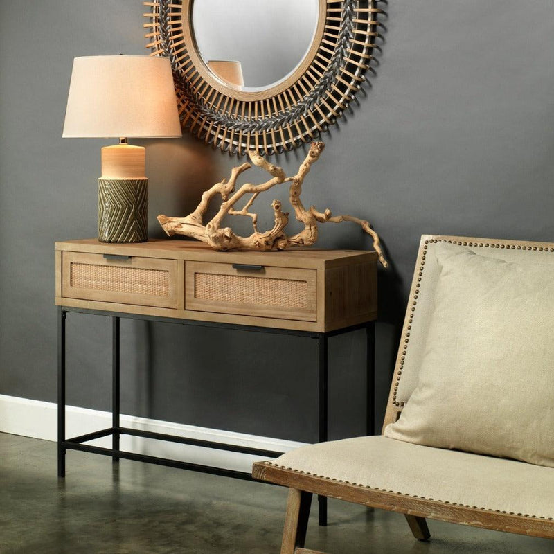 Reed Rattan Console Table With Drawers Coastal Life Console Tables LOOMLAN By Jamie Young