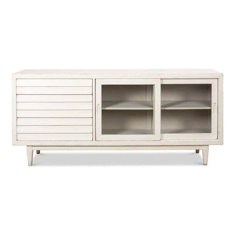 Reese Sideboard Antique White Cabinet For Living Room-Sideboards-Sarreid-LOOMLAN