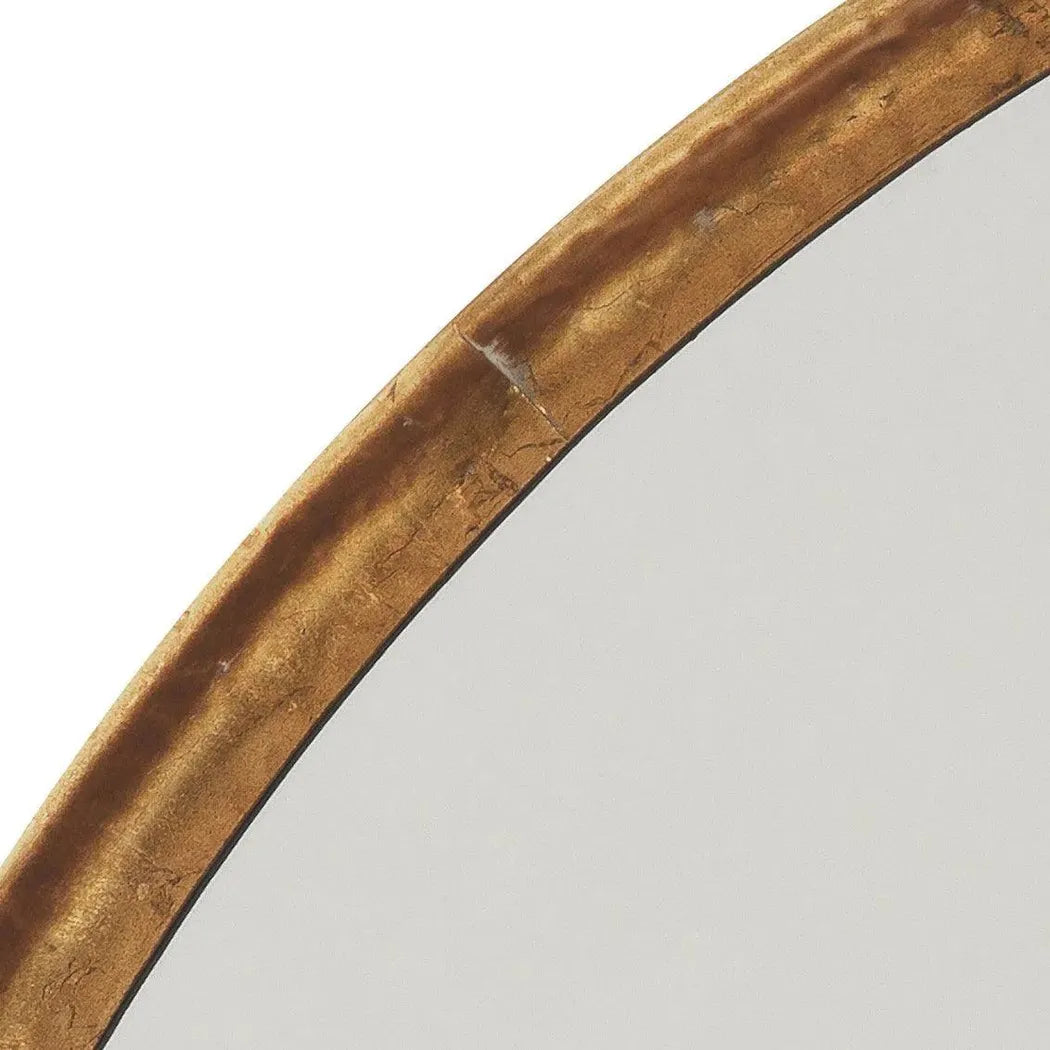 Refined Gold Round Mirror Mid Century Decor