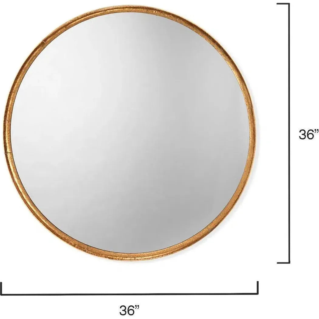 Refined Gold Round Mirror Mid Century Decor