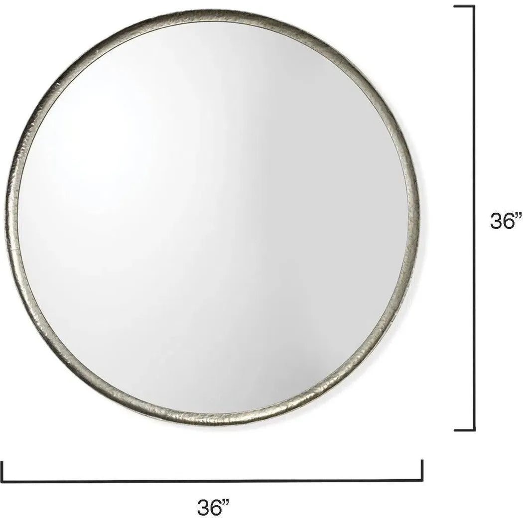 Refined Silver Round Mirror Mid Century Decor