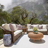 Reflections 3-Seater Sofa All Weather Wicker Sunbrella Cushions-Outdoor Sofas & Loveseats-Lloyd Flanders-LOOMLAN