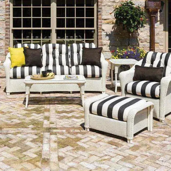 Reflections 3-Seater Sofa All Weather Wicker Sunbrella Cushions-Outdoor Sofas & Loveseats-Lloyd Flanders-LOOMLAN