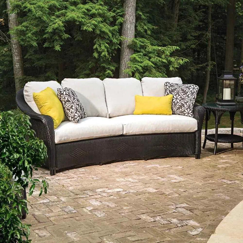 Reflections Crescent Sofa All Weather Wicker Sunbrella-Outdoor Sofas & Loveseats-Lloyd Flanders-LOOMLAN