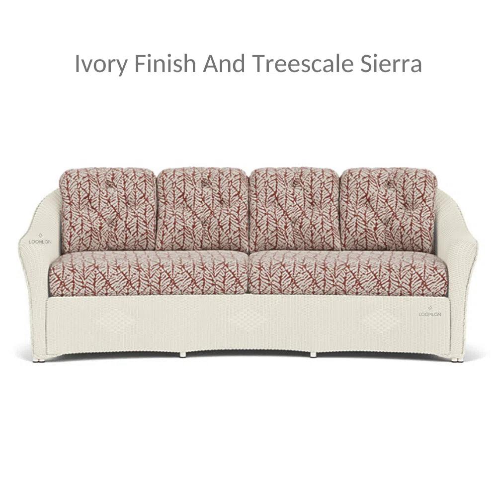 Reflections Crescent Sofa All Weather Wicker Sunbrella