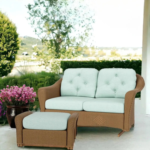 Reflections Wicker 30" Ottoman Sunbrella Cushion-Outdoor Ottomans-Lloyd Flanders-LOOMLAN