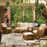Reflections Wicker Crescent Sofa 7PC Lounge Set With Chairs and Tables Outdoor Lounge Sets LOOMLAN By Lloyd Flanders