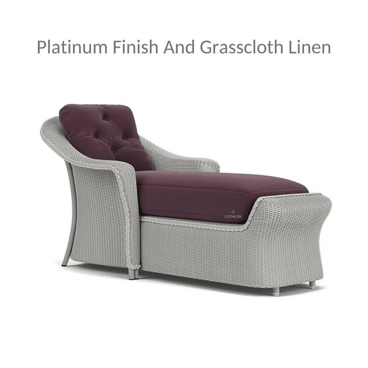 Reflections Wicker Day Chaise Lounge Sunbrella Cushions - LOOMLAN