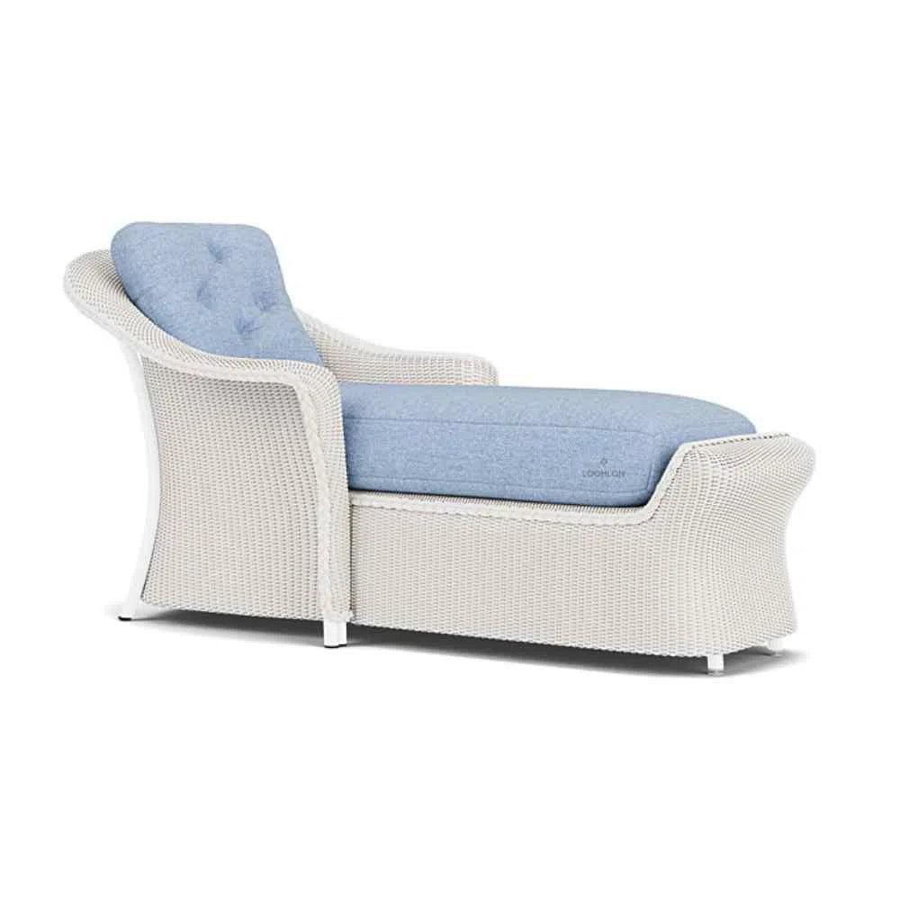 Wicker Chaise Lounge with Sunbrella Cushions | LOOMLAN