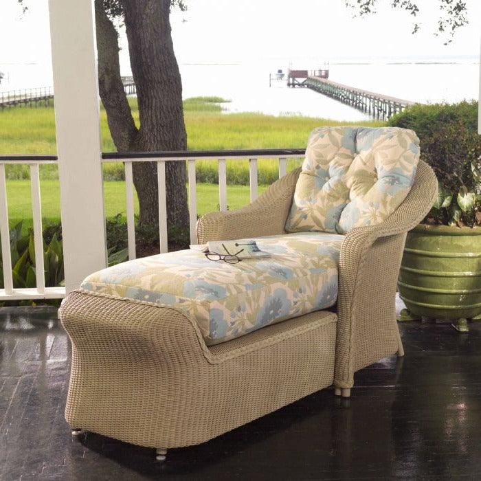 Reflections Wicker Day Chaise Lounge With Sunbrella Cushions Outdoor Chaises LOOMLAN By Lloyd Flanders