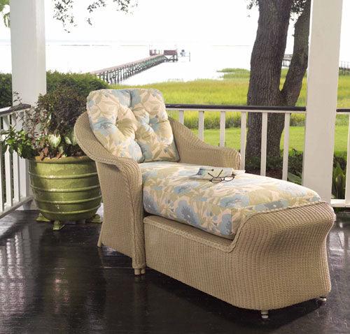 Reflections Wicker Day Chaise Lounger With Side Table 2PC Set Outdoor Lounge Sets LOOMLAN By Lloyd Flanders