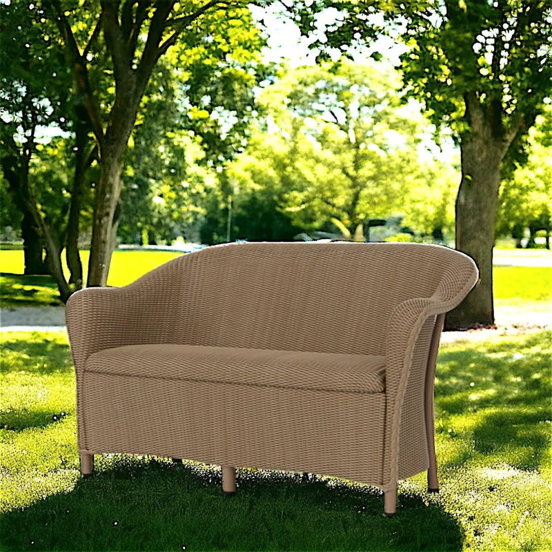 Reflections Wicker Loveseat Padded Seat Lloyd Flanders-Outdoor Sofas & Loveseats-Lloyd Flanders-LOOMLAN