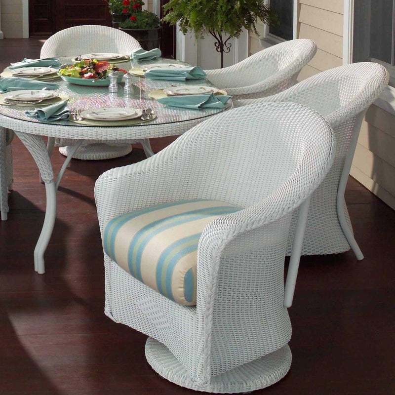 Reflections Wicker Patio Dining Table Set With Armchairs Set for 6 Outdoor Dining Sets LOOMLAN By Lloyd Flanders