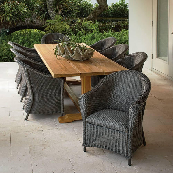 Reflections Wicker Patio Dining Table and Chair Set for 8 People Outdoor Dining Sets LOOMLAN By Lloyd Flanders