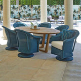 Reflections Wicker Patio Swivel Rocker Dining Chair-Outdoor Dining Chairs-Lloyd Flanders-LOOMLAN