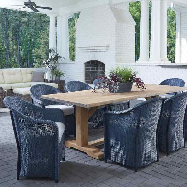 Reflections Wicker Patio Dining Table and Chair Set for 4 Lloyd Flanders