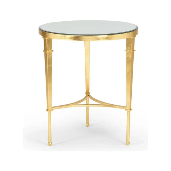 Regent Mirrored Glass Top Round Side Table - LOOMLAN - Chelsea House - Side Tables