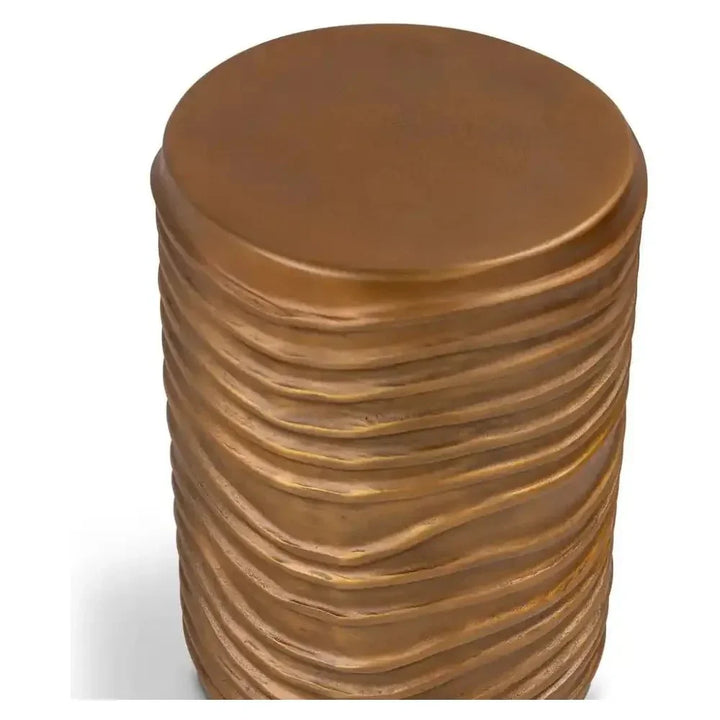 Reid Reclaimed Aluminum Made Accent Stool - LOOMLAN - Urbia - Poufs and Stools