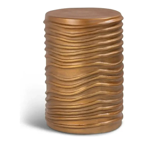 Reid Reclaimed Aluminum Made Accent Stool - LOOMLAN - Urbia - Poufs and Stools