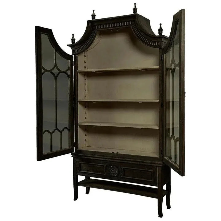 Reims Cathedral Black Arched Cabinet - LOOMLAN - Furniture Classics - Buffets & Curios