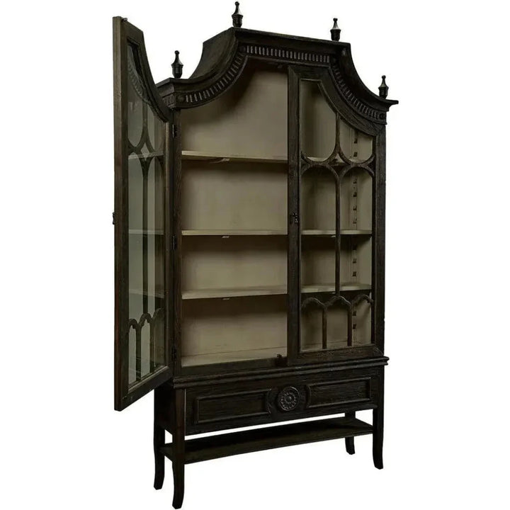 Reims Cathedral Black Arched Cabinet - LOOMLAN - Furniture Classics - Buffets & Curios