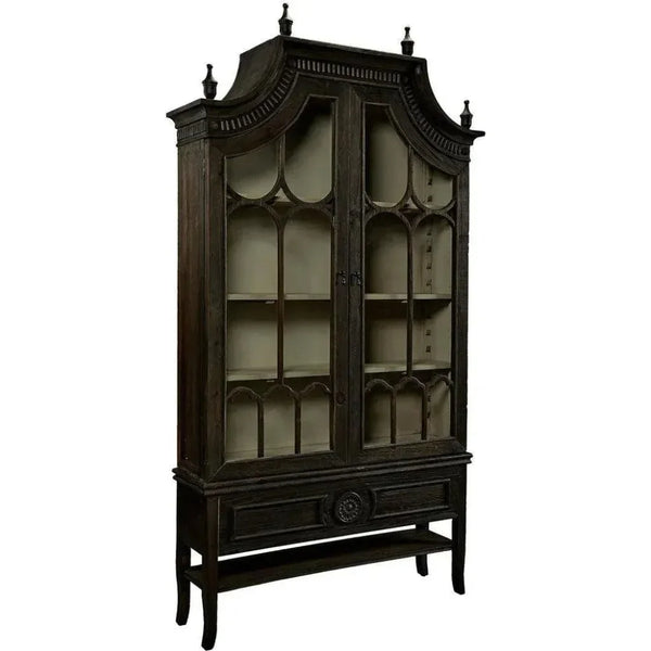Reims Cathedral Black Arched Cabinet - LOOMLAN - Furniture Classics - Buffets & Curios