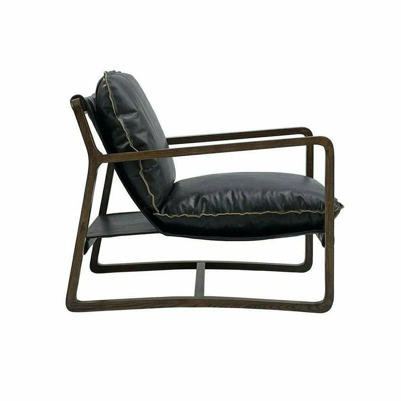 Relax Club Chair Black Leather Top Grain Leather Club Chairs LOOMLAN By LHIMPORTS