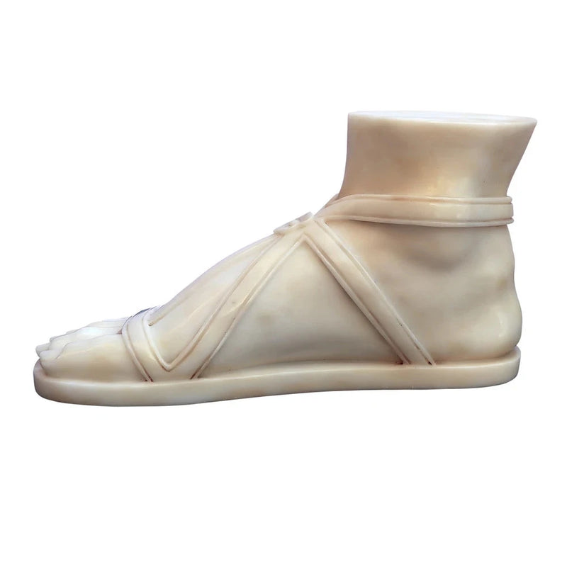 Currey & Co-Relic Marble Greek Antique White Foot Sculpture-Statues & Sculptures-LOOMLAN