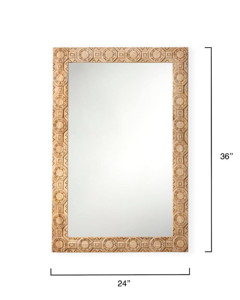 Relief Carved Rectangle Mirror-Wall Mirrors-Jamie Young-LOOMLAN
